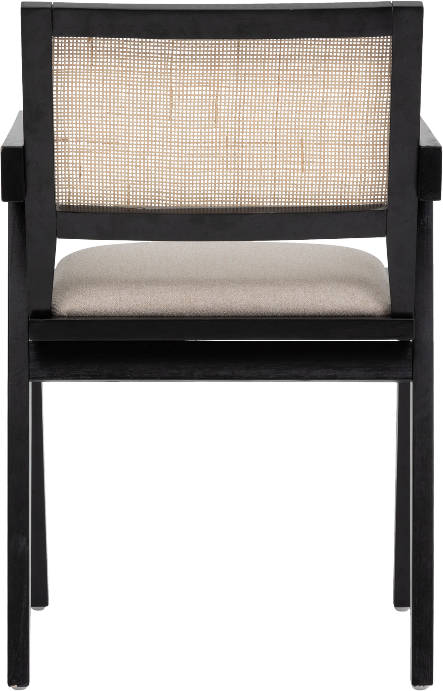 BEAU Mazie rattan/fabric armchair - L50xD52xH81cm - Black