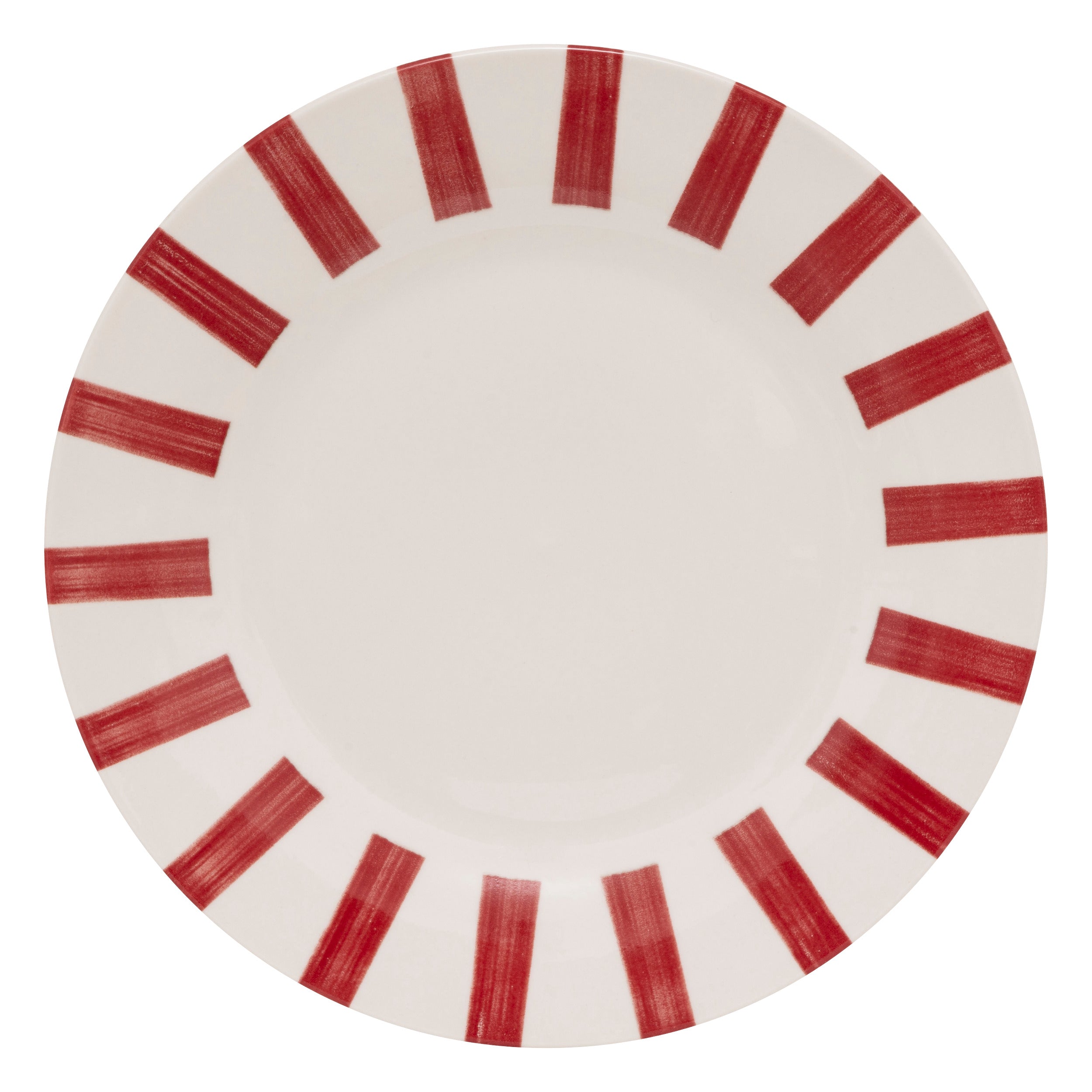 Secret de Gourmet Chéri Plat bord Ø27cm - Set van 6 stuks - Wit/Rood