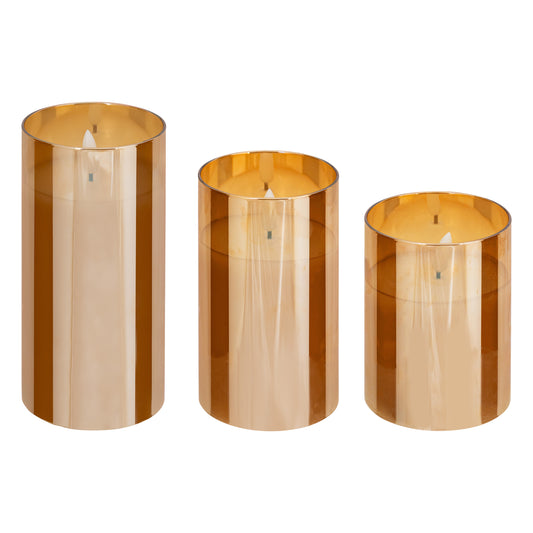 Atmosphera LED kaarsen met flikkerend effect - Set van 3 stuks - Amber