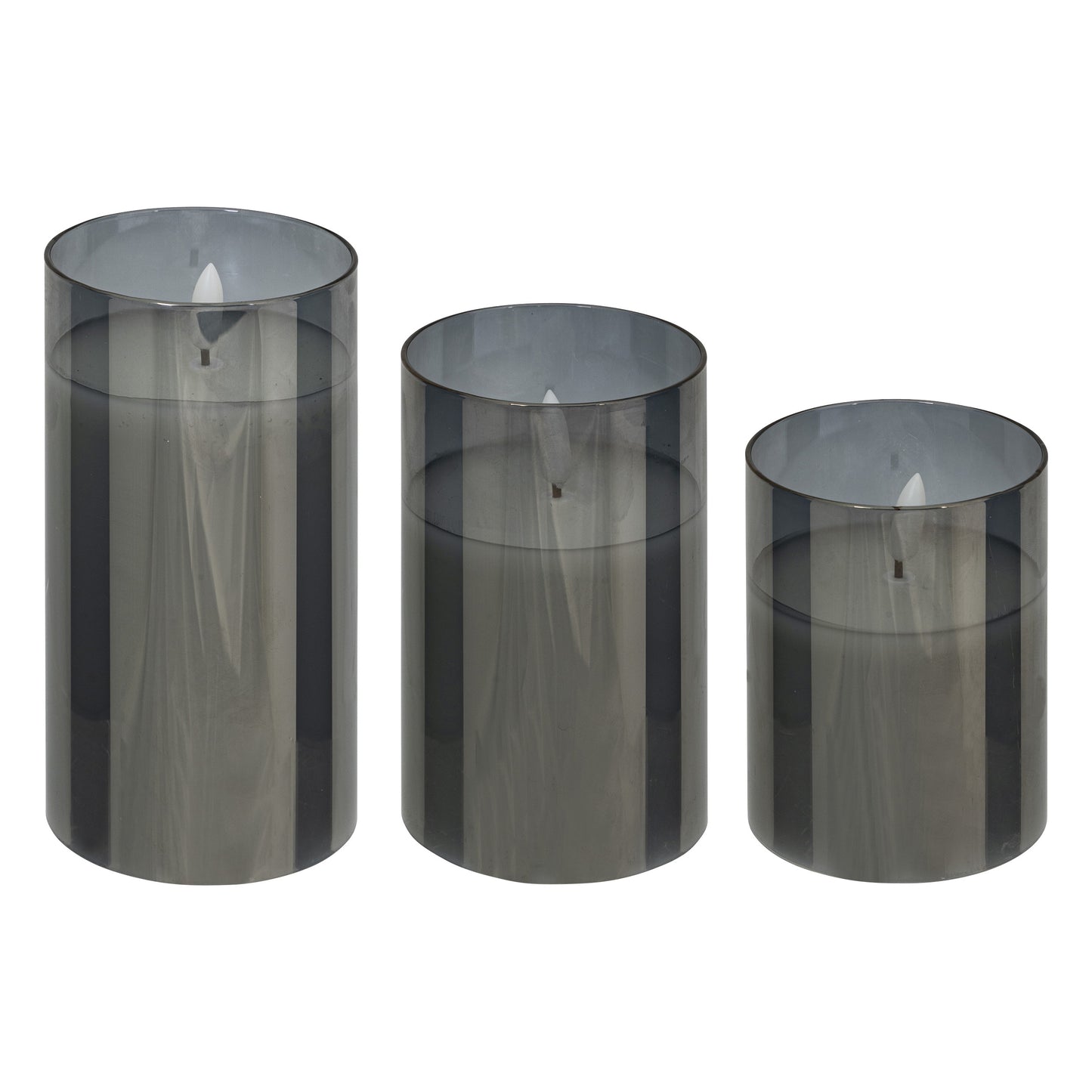 Atmosphera LED kaarsen met flikkerend effect - Set van 3 stuks - Zwart