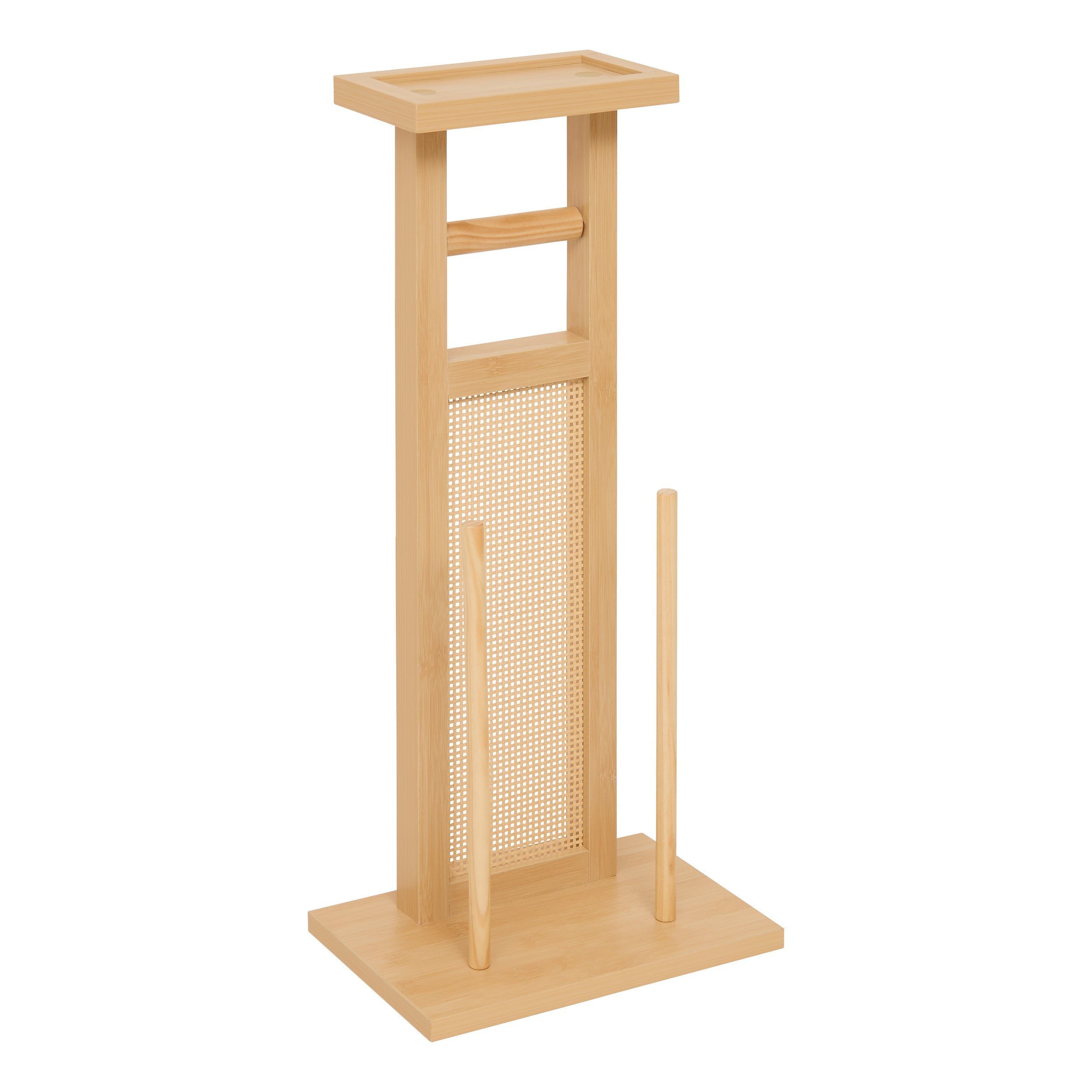 5Five Cane Toiletrolhouder staand met reserve - 28x20x65cm - Beige