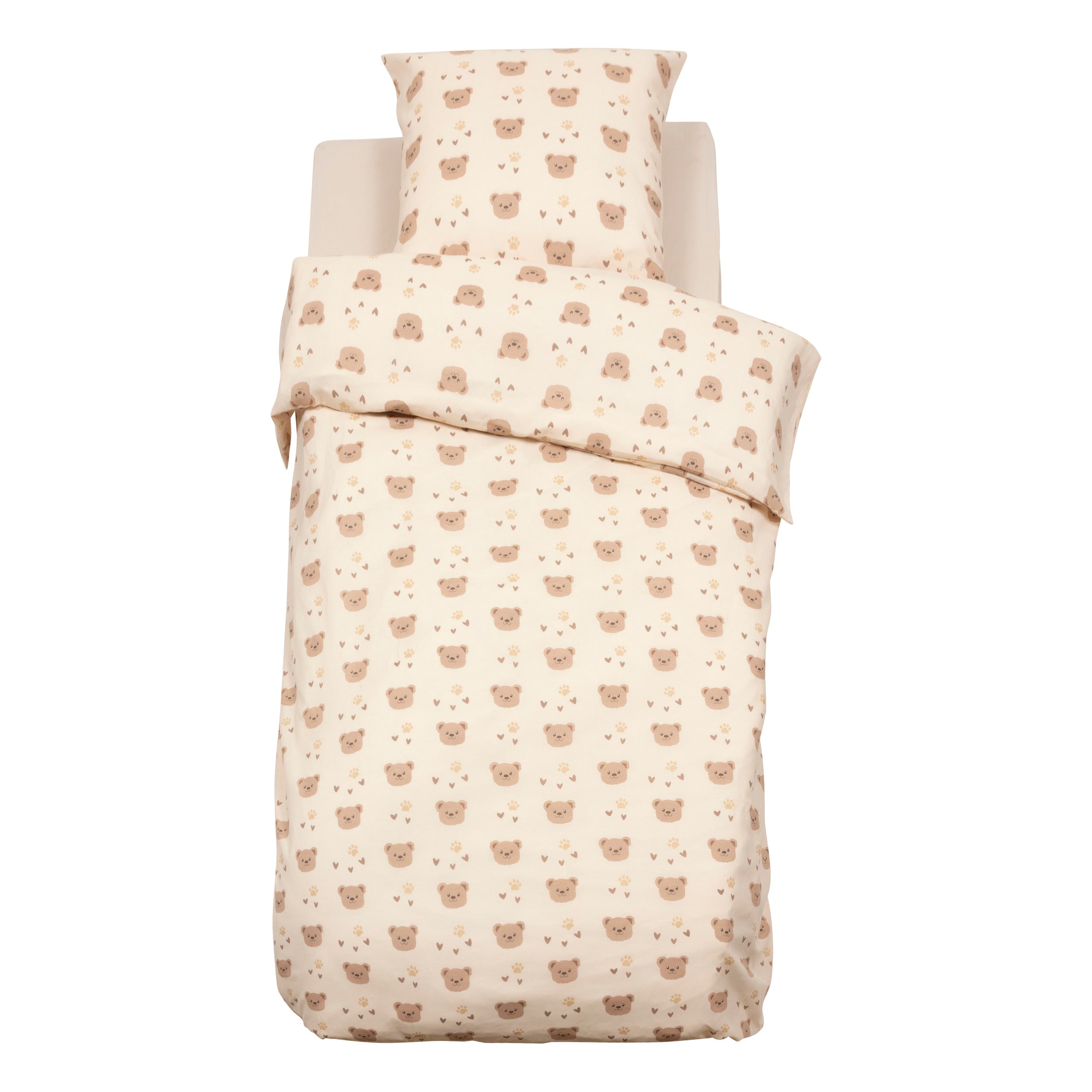 Atmosphera Kids Billie Parure de couette et 1 taie d'oreiller 140x200cm/65x65cm ours