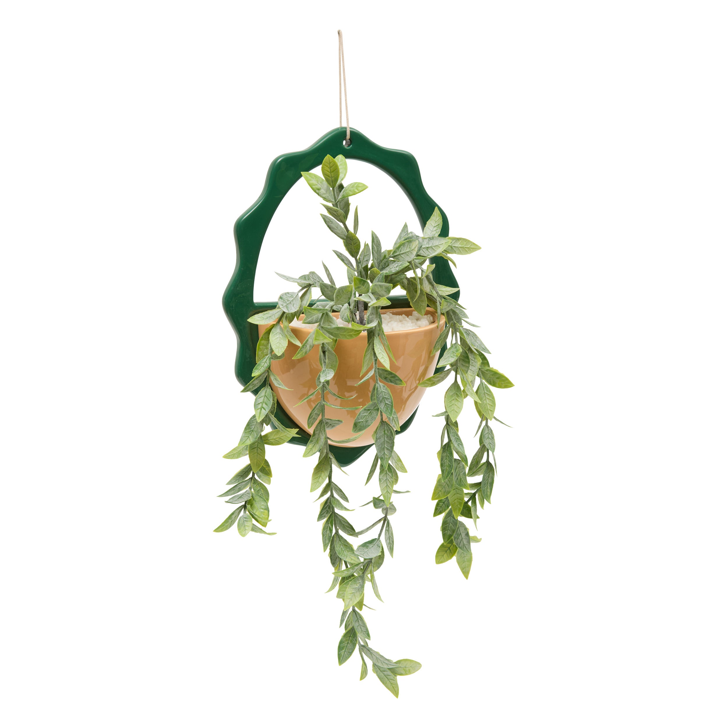 Atmosphère plante artificielle plante suspendue avec pot - 16x16x31cm - noir / vert