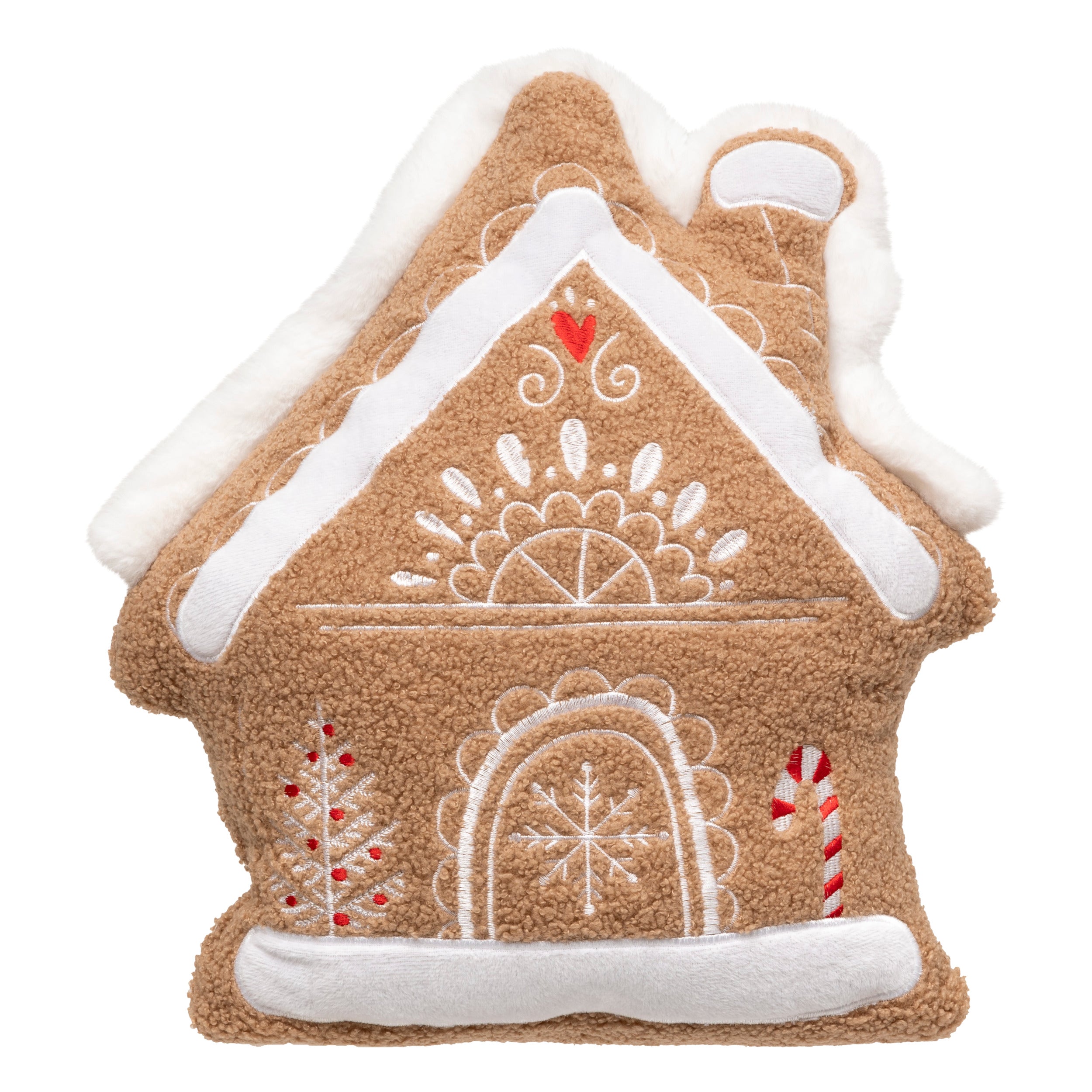 Fééric Lights and Christmas Sierkussen Peperkoeken Huisje - 35x40cm - Bruin