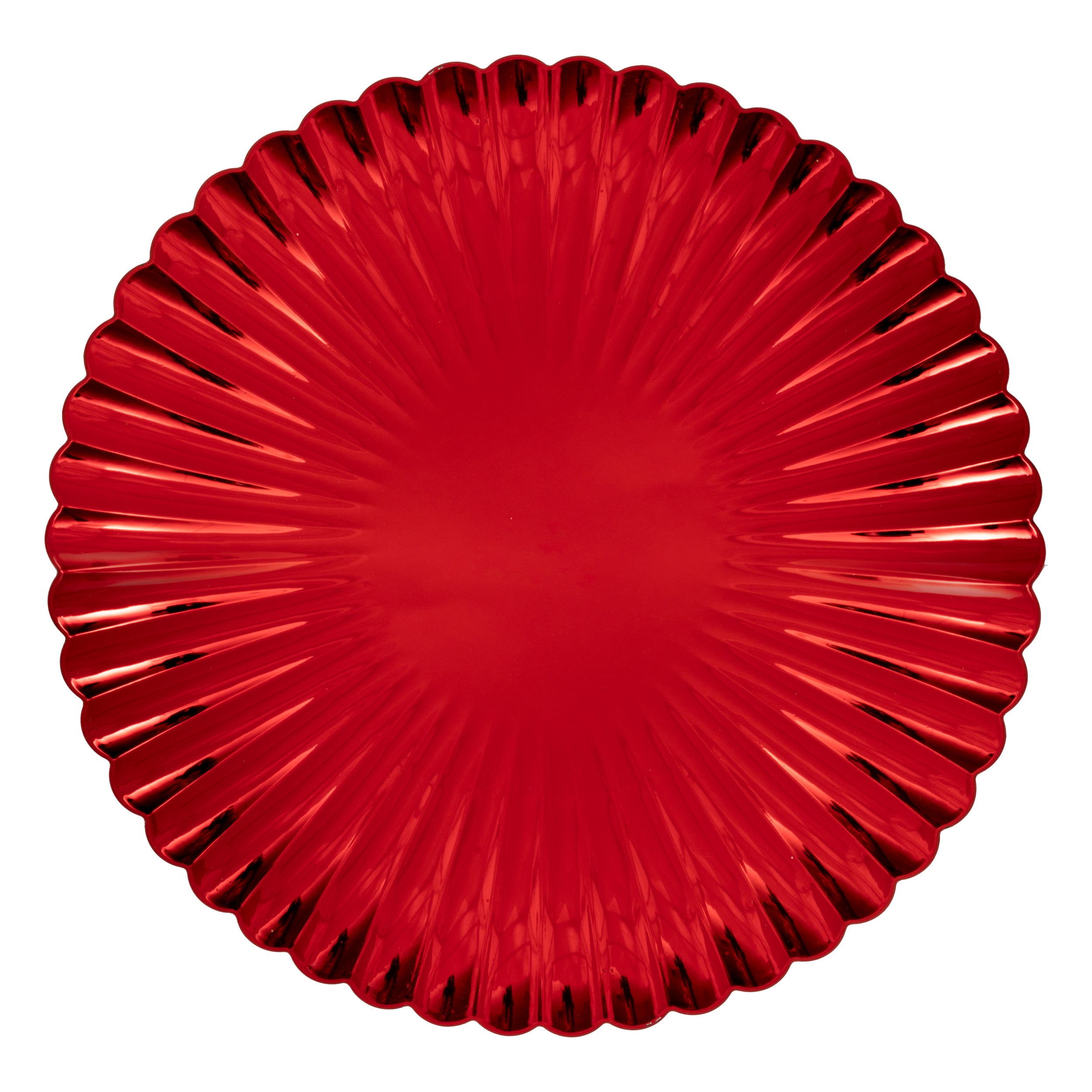 Fééric Lights and Christmas Glanzend Serveerbord Schelp - Ø33cm - Rood