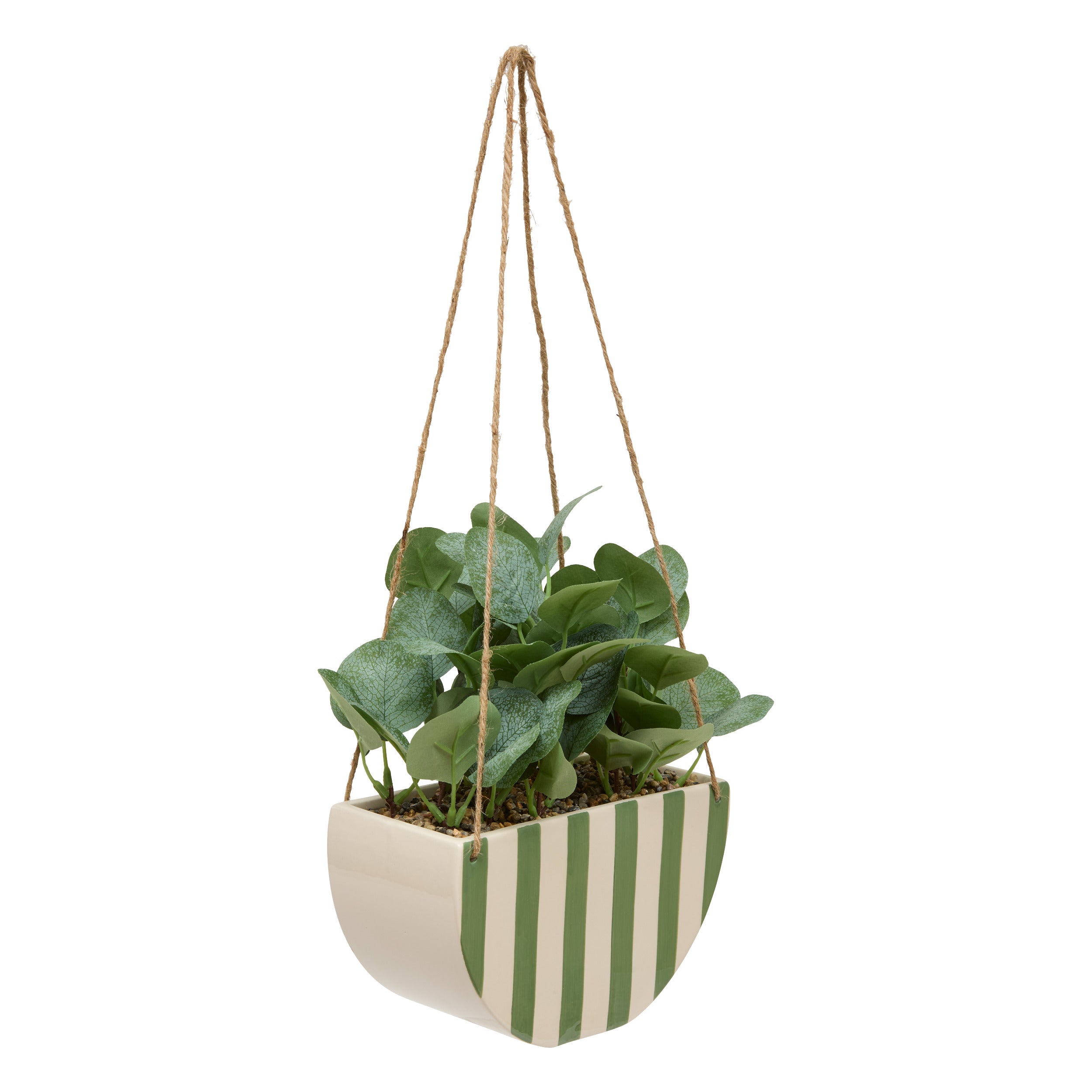 Atmosphère plante artificielle plante suspendue avec pot - 16x16x31cm - noir / vert