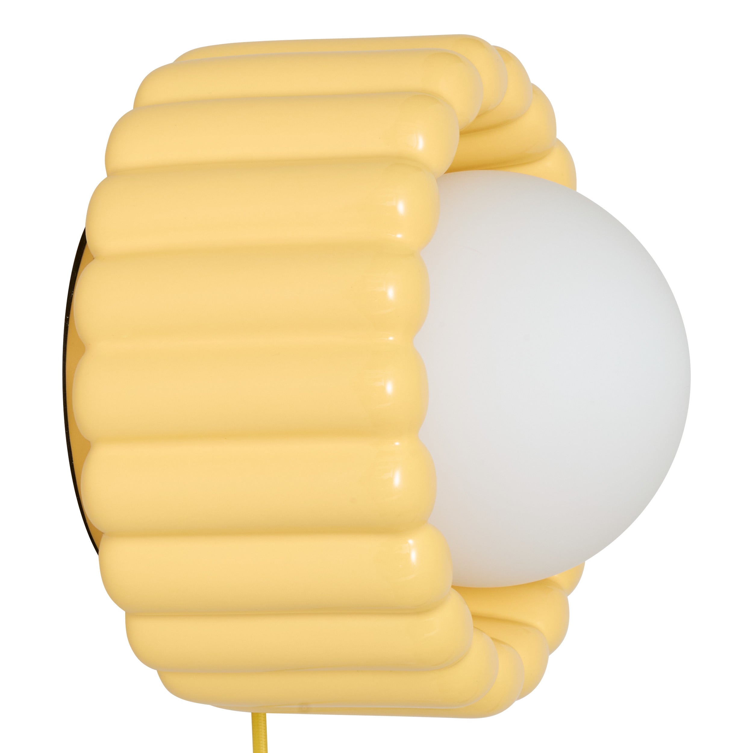 Atmosphera Lotta Wandlamp - Glas - Incl. lamp - Ø23xH20cm - Geel