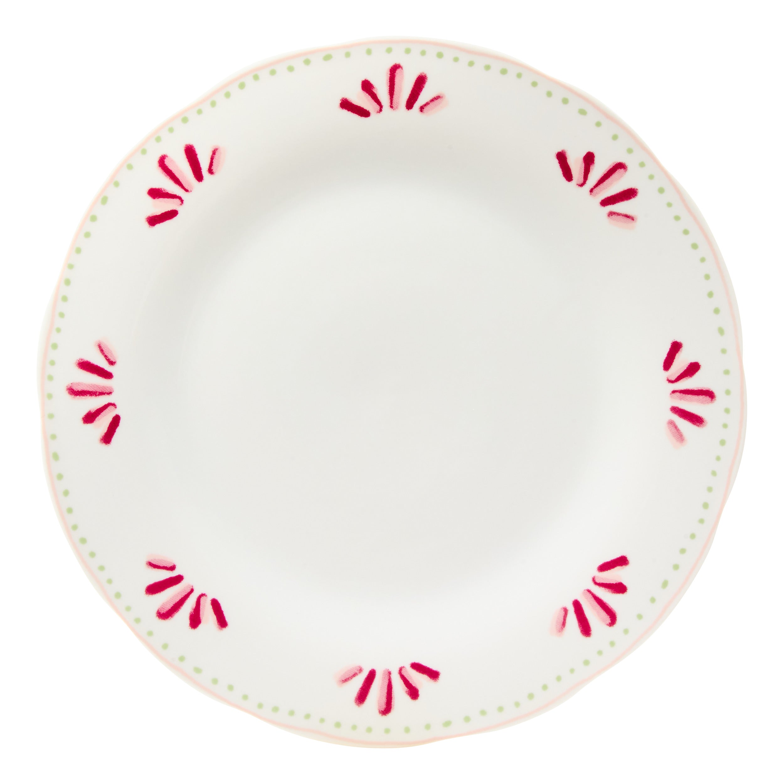 Secret de Gourmet Fleur de Rose Plat bord Ø27cm - Set van 6 stuks - Wit/Rood