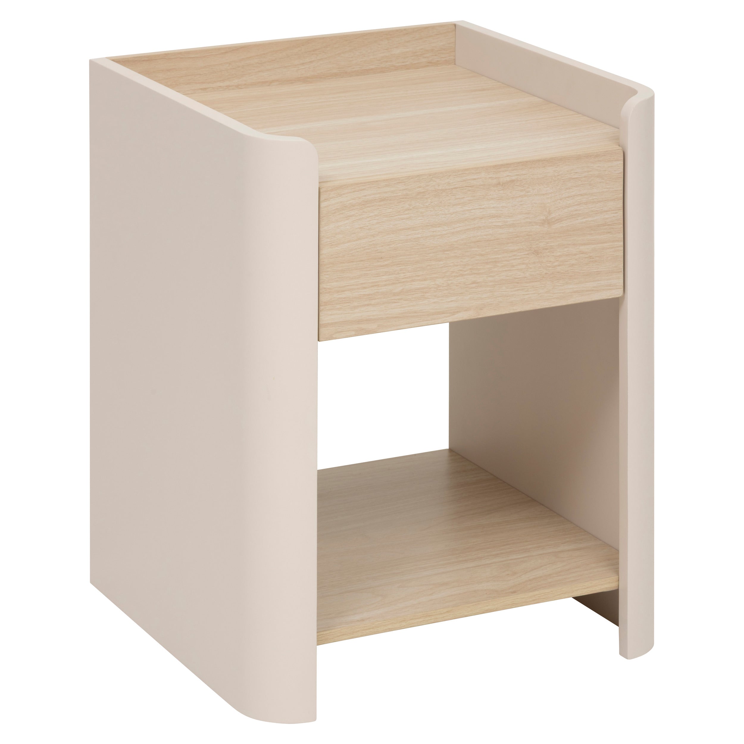 Atmosphera Arty Bedside table with drawer - Side table - Bedside table - Wood and wicker - Nightstand - Comode