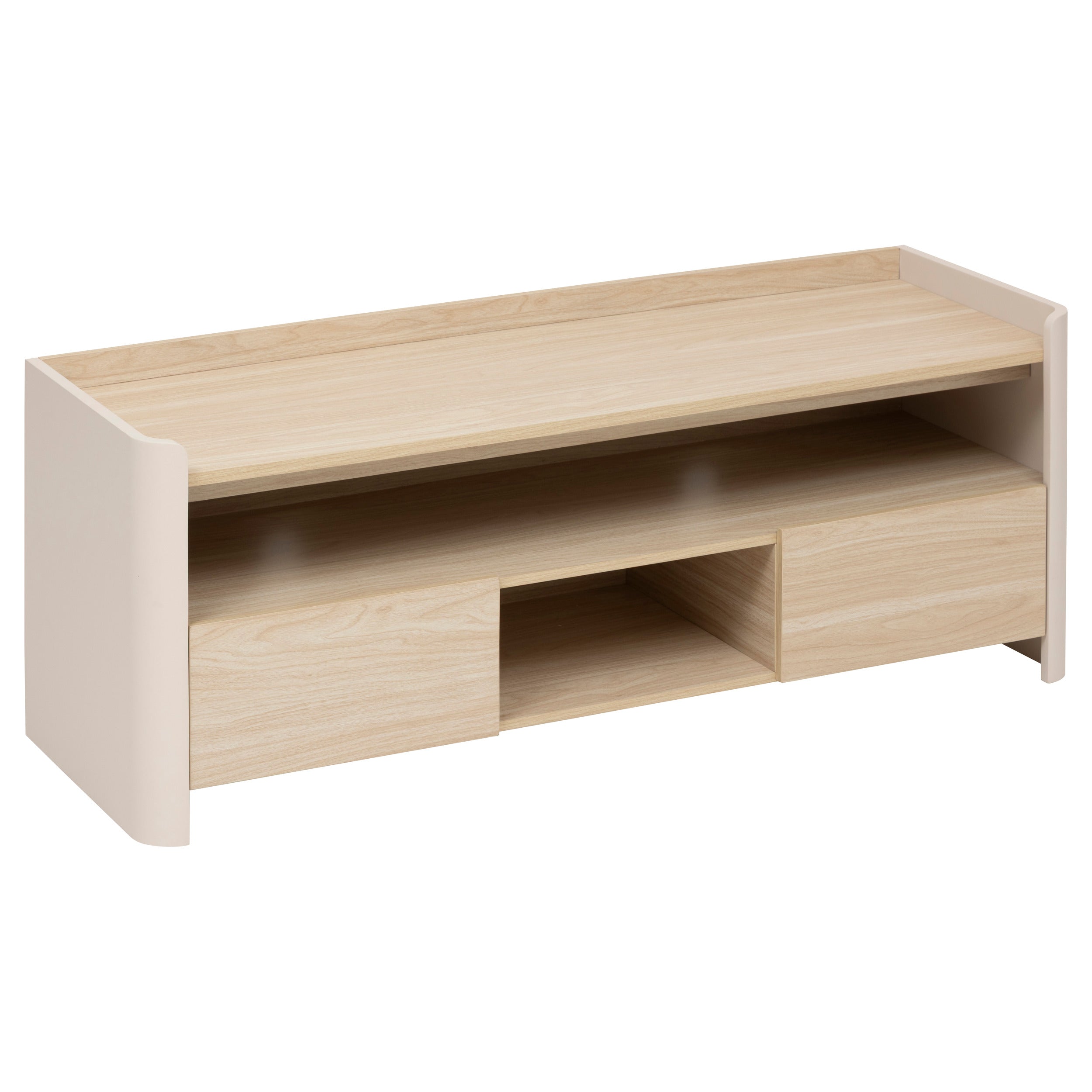 5Five Roundy Tv-meubel 2D-2NIS - 120x40x45cm - Beige