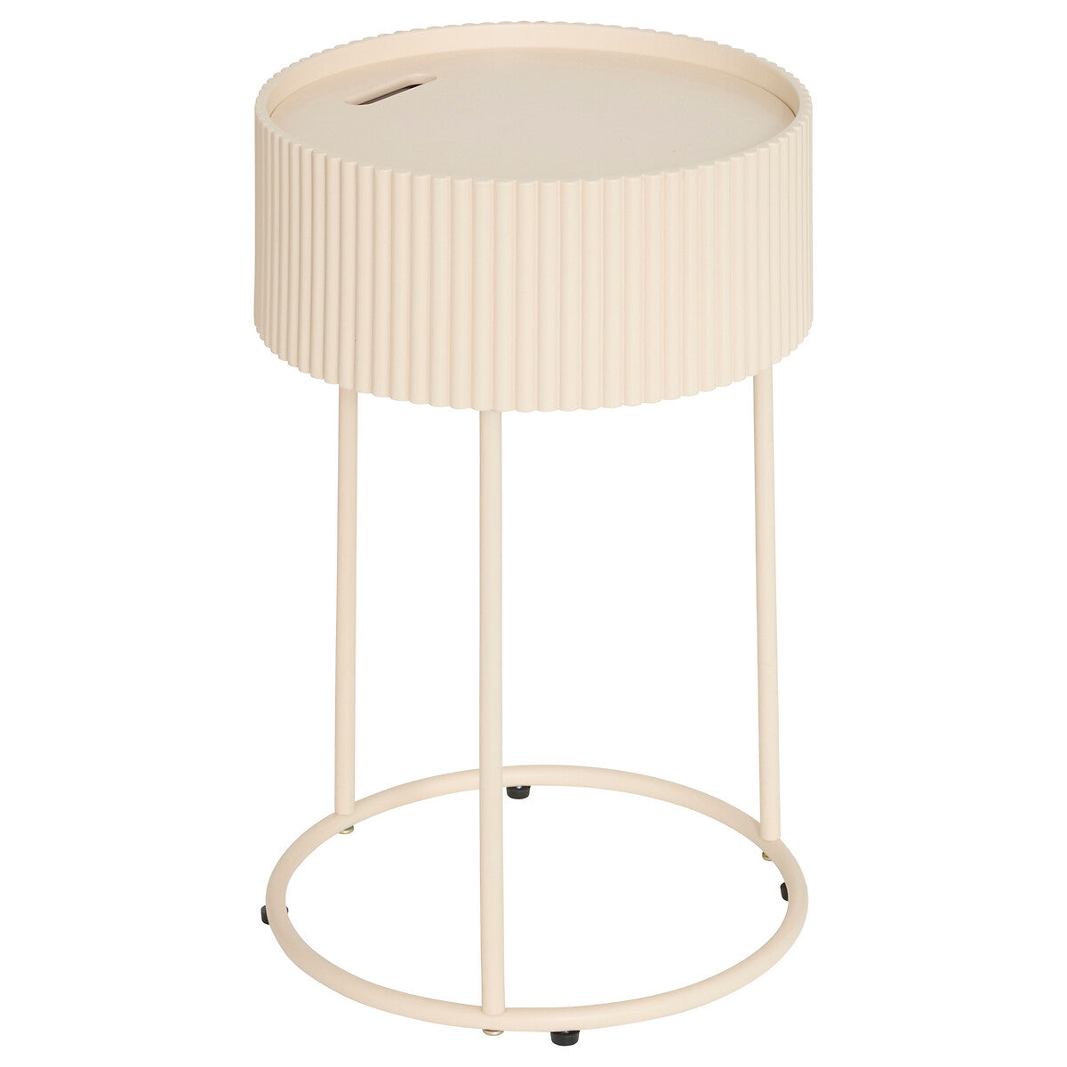 Atmosphera Juna Bijzettafel met opbergruimte - Ø33xH48cm - Beige