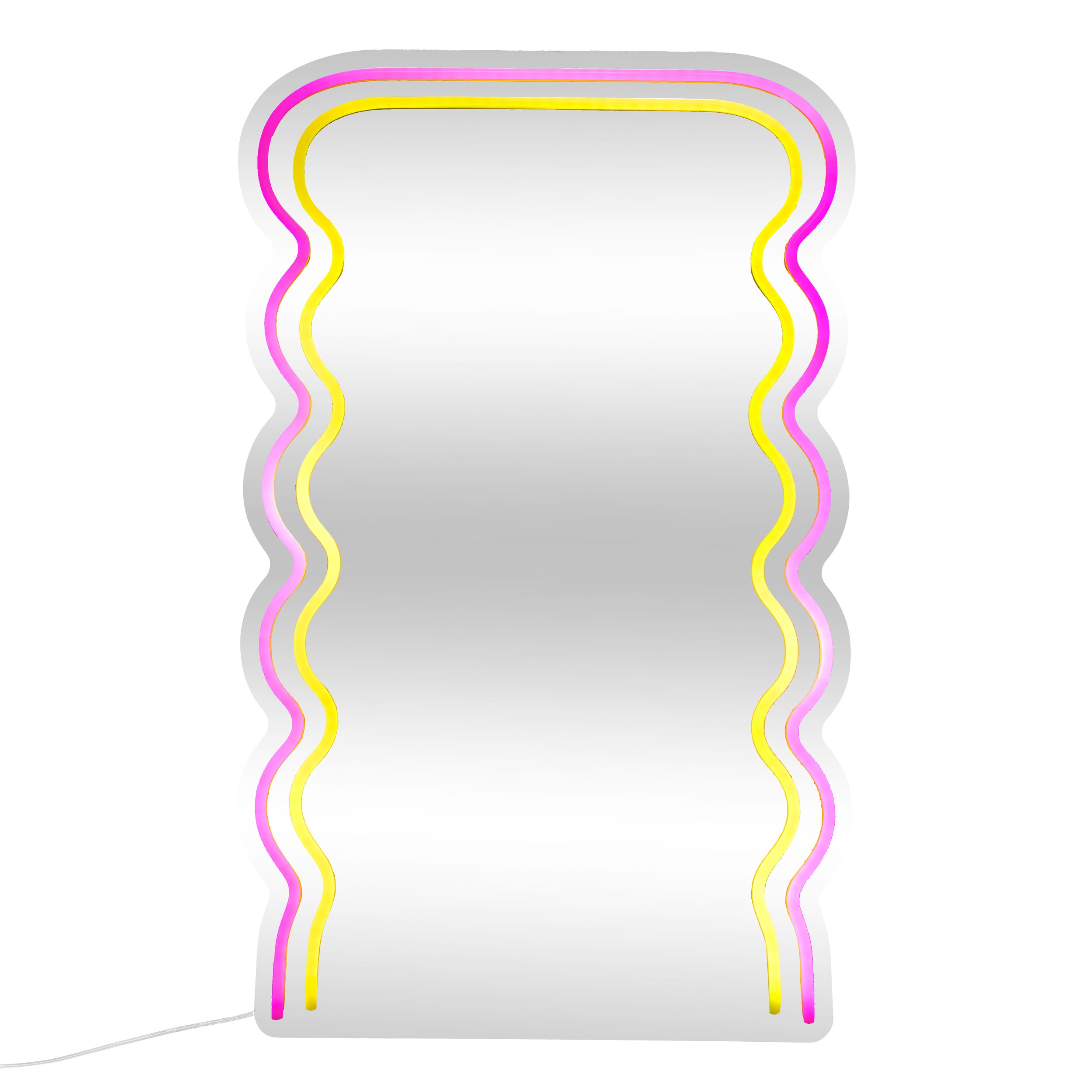 Atmosphera Wavy Spiegel met Neonverlichting - 38x2x60cm - Multi