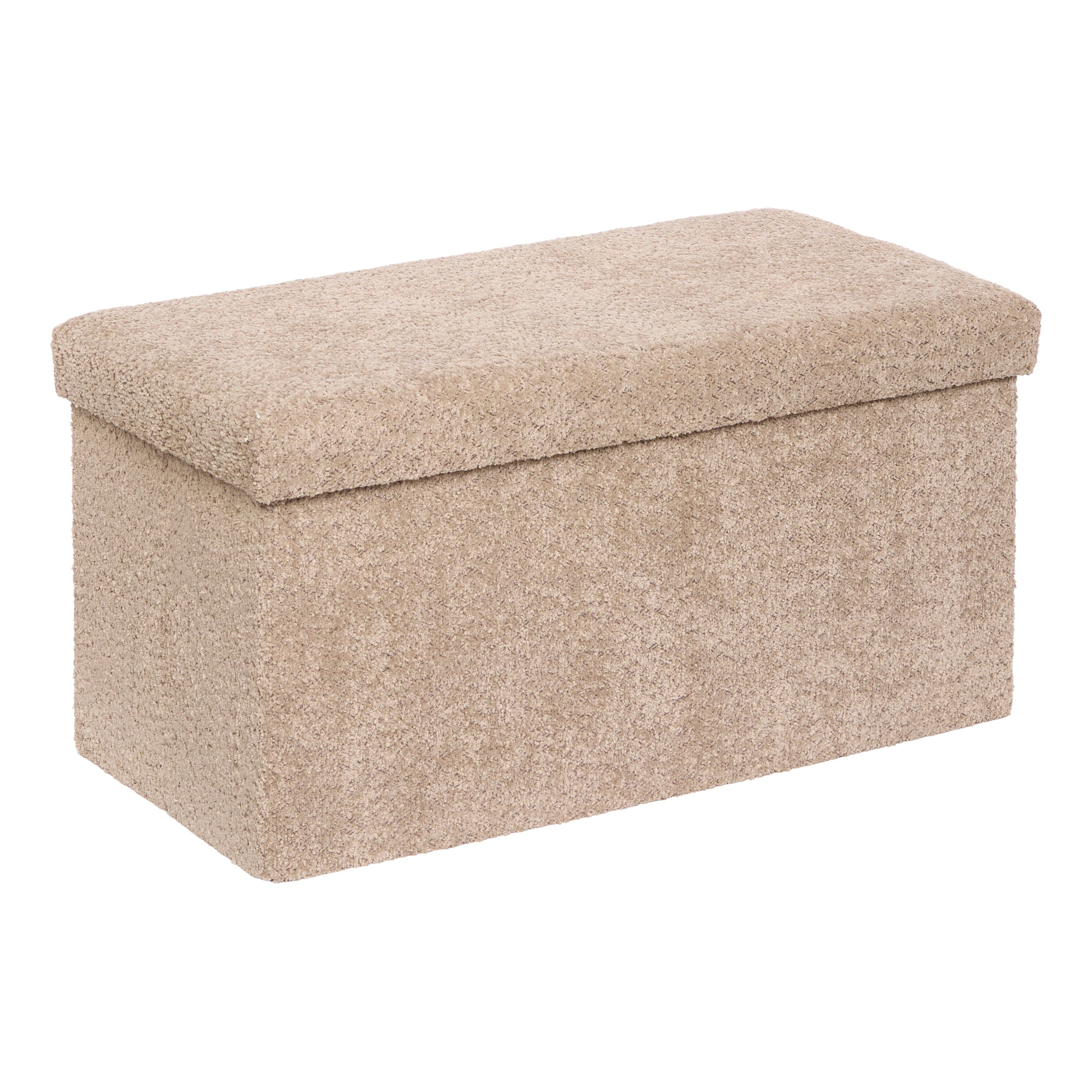 Atmosphera Soana Poef met Opbergruimte - 76x38x38cm - Beige