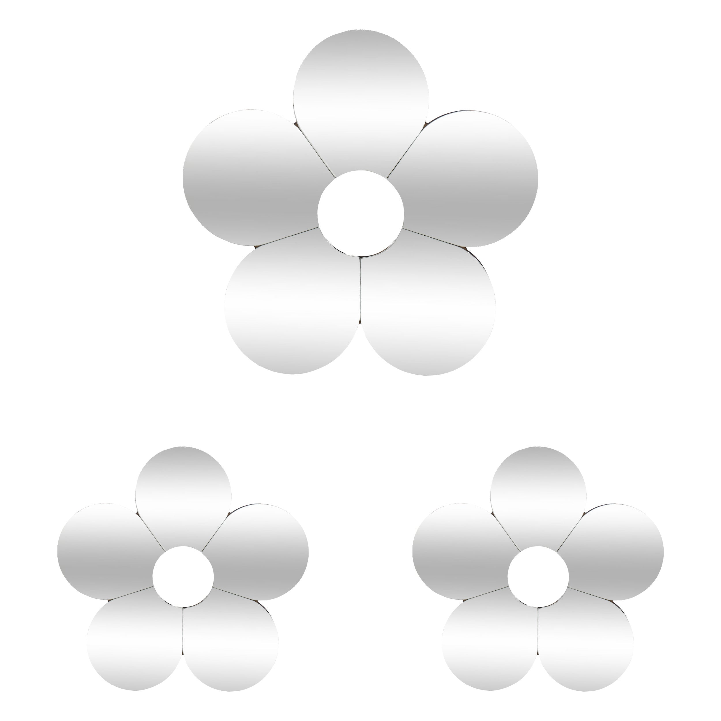 Atmosphera Kids Bloemen Spiegels - Set van 3 stuks - 21x21cm