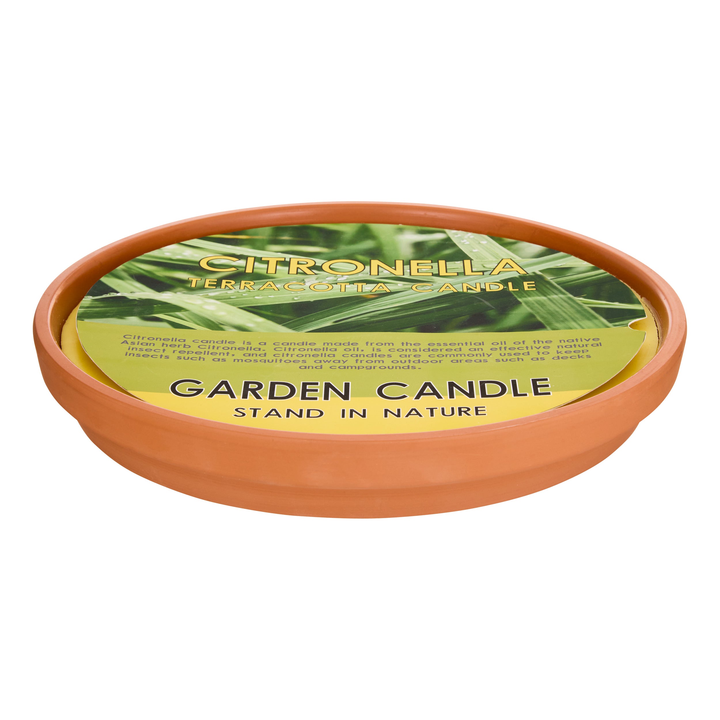 Atmosphera Sao Citronella Bougie parfumée en pot céramique - Ø13xH8cm - 160g - Durée de combustion 6 heures