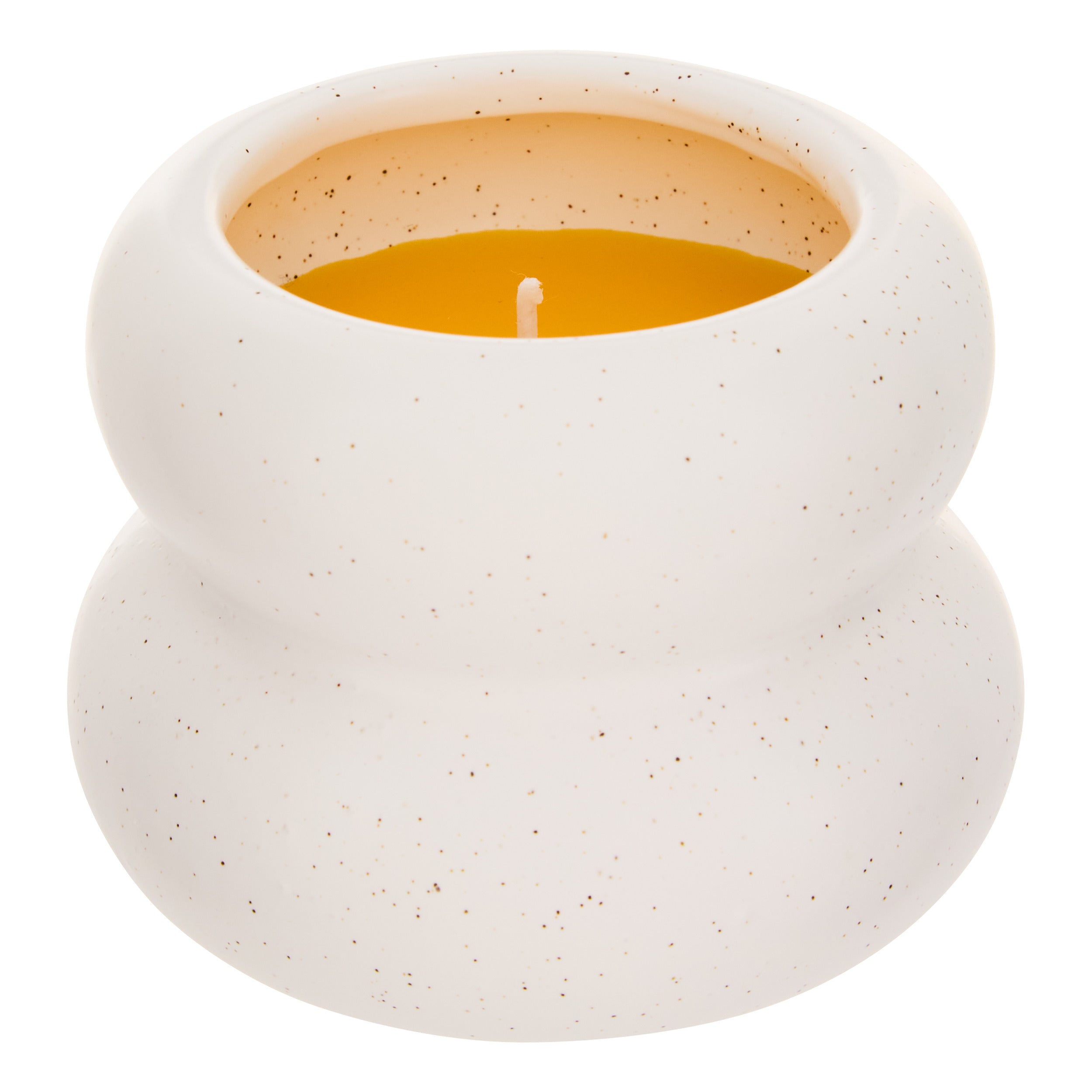 Atmosphera Morgan Geurkaars in keramieken pot - Ø10xH7cm - 75g - Brandtijd 5u - Wit