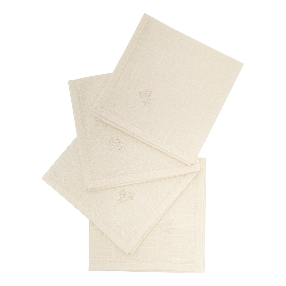 Atmosphera Katoenen Joy Servetten - 4 stuks - Stoffen servetten - 40x40cm - Wit
