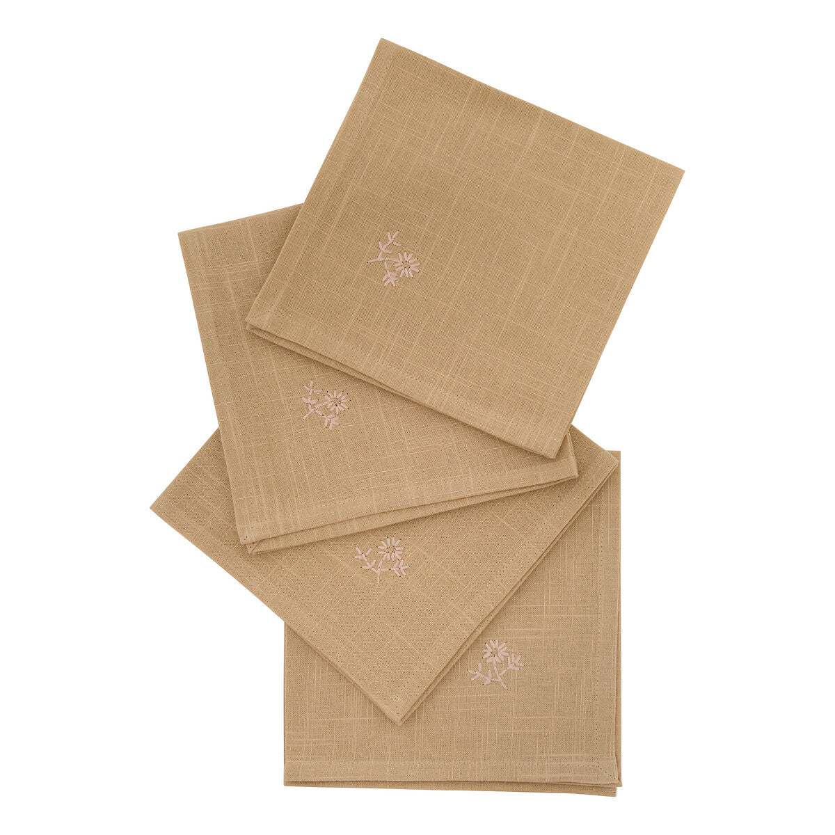 Atmosphera Katoenen Joy Servetten - 4 stuks - Stoffen servetten - 40x40cm - Beige
