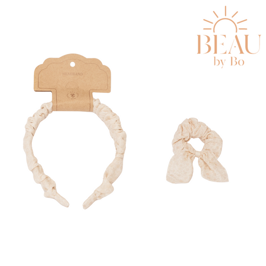 BEAU by Bo Mrs Ertha Accessoires pour cheveux - Bandeau + Chouchou - Bouquet Silhouette