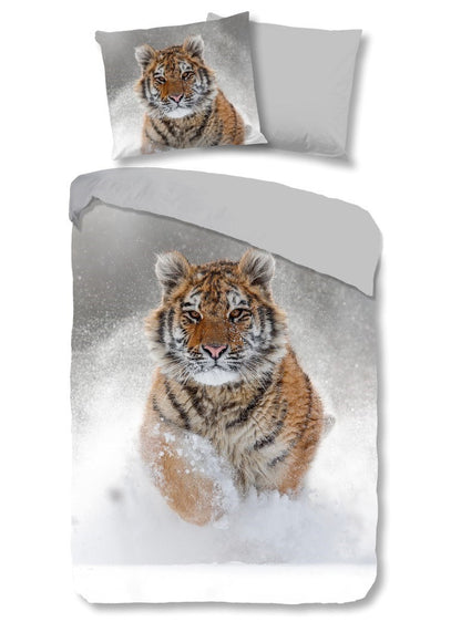 Good Morning Duvet Cover Snow Tiger - Flannel - Multi