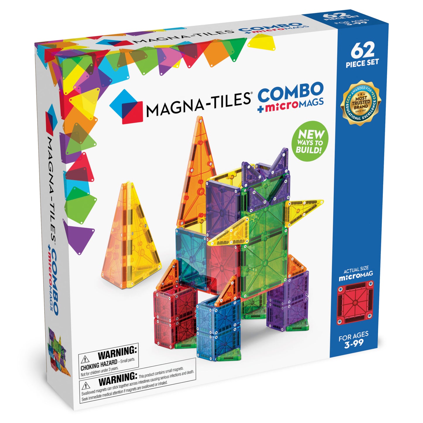 Magna-Tiles Combo 62 stuks - Geschikt vanaf 3 jaar - Multi