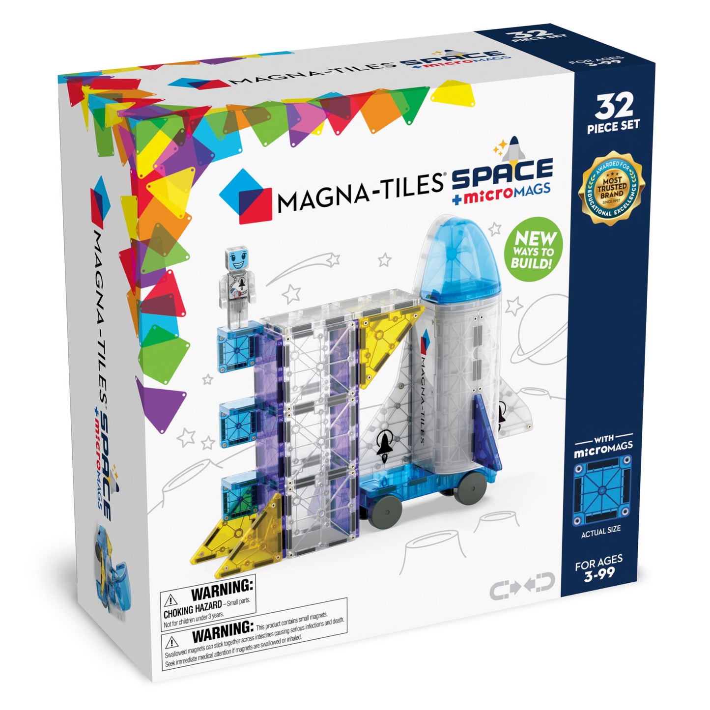 Magna-Tiles Space 32 stuks - Geschikt vanaf 3 jaar - Multi