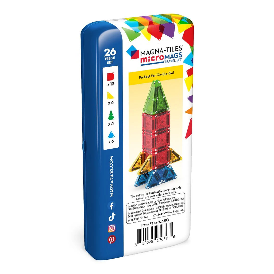 Magna-Tiles Micro Mags Travel 26 stuks - Geschikt vanaf 3 jaar - Multi