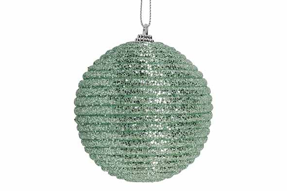 Boules de Noël Cosy & Trendy - Corde Glitter - Ø8cm - Plastique - Vert