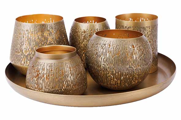 Cozy &amp; Trendy Flowerpot Woven with 3 legs - Sand - D31xH24cm