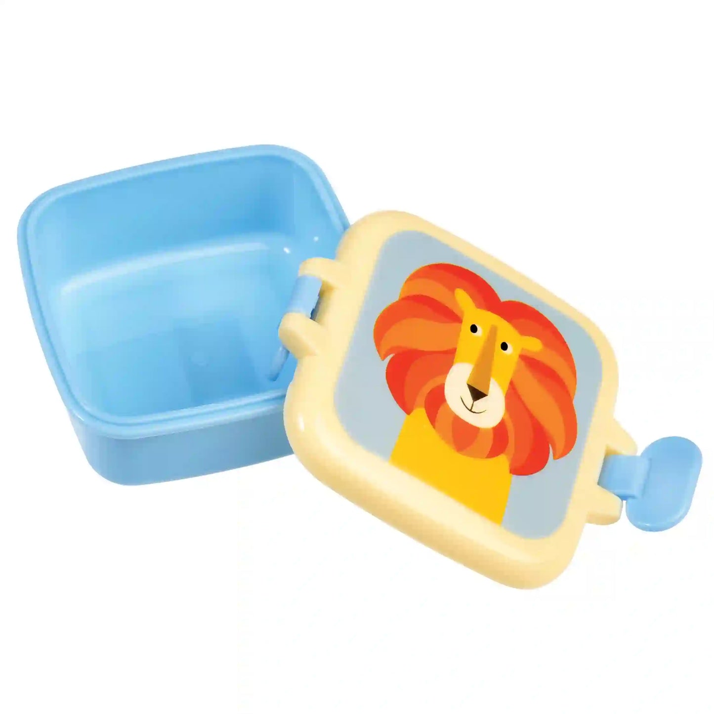 Rex London Snack box Charlie the Lion - 9x7.5x4cm - Blue