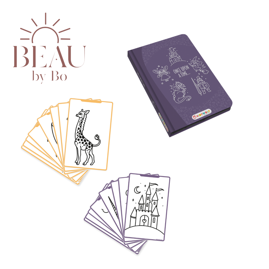 BEAU by Bo Kidywolf Kidydraw Mini Tekenboek met LCD-scherm Er was eens ... + Refill Once upon a time & Animals