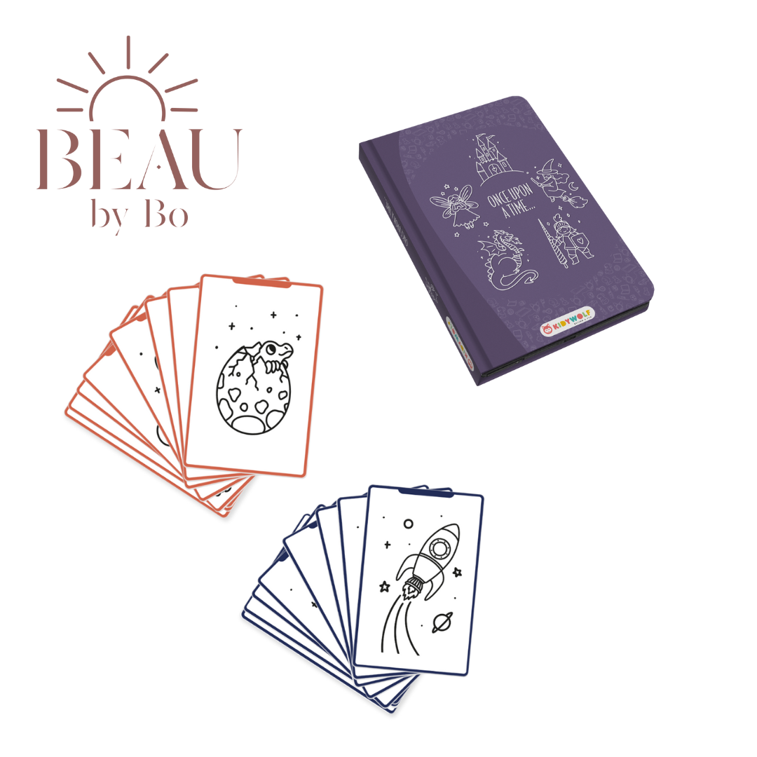 BEAU by Bo Kidywolf Kidydraw Mini Tekenboek met LCD-scherm Er was eens ... + Refill Galaxy & Dinosaurussen