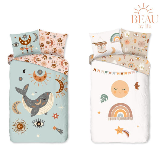 Good Morning Kids Duvet cover Boho Chic - 140x220cm + 60x70cm - Set of 2 - Beige