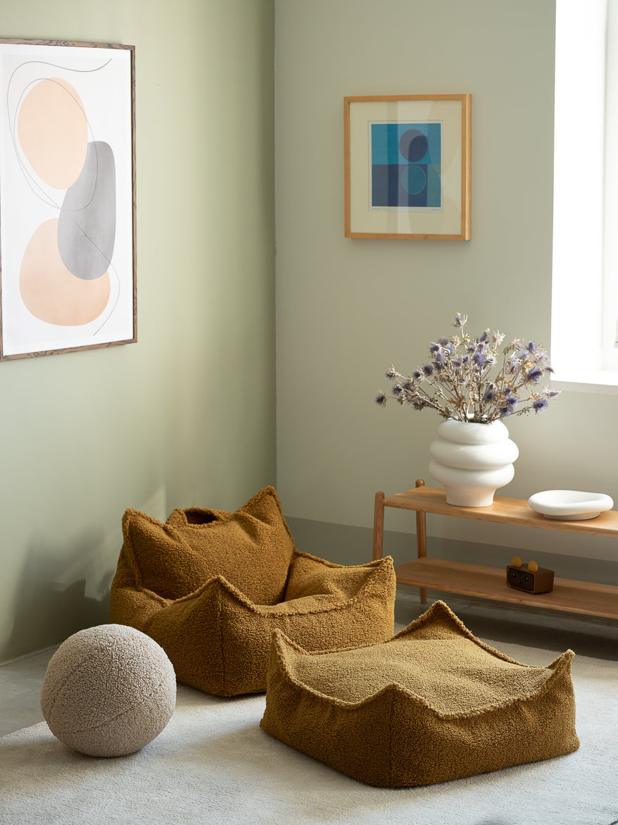 Wigiwama Beanbag Chair/Zitzak met Ottoman - Maple