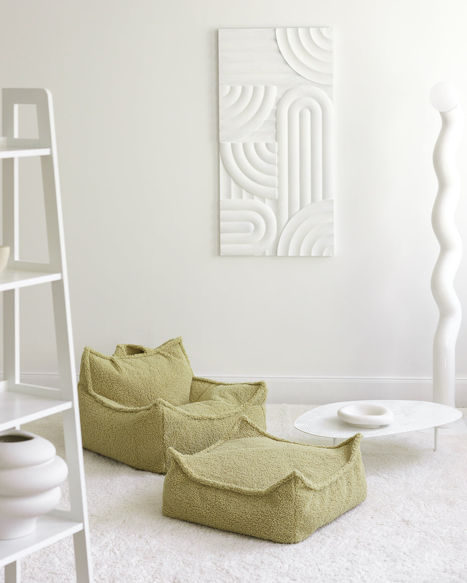 Wigiwama Beanbag Chair/Zitzak met Ottoman - Matcha