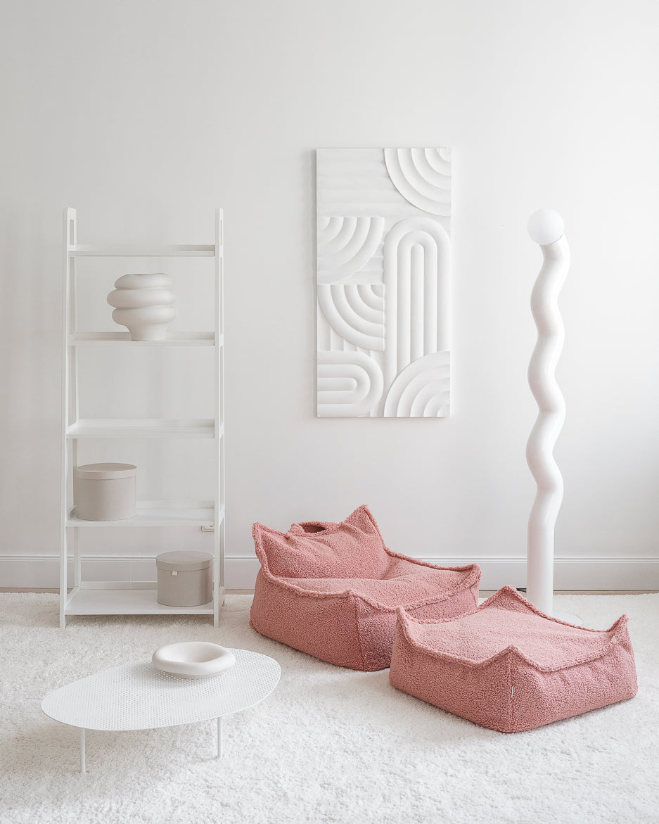 Wigiwama Beanbag Chair/Zitzak met Ottoman - Guava