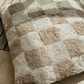 Home &amp; Style Coussin à carreaux 80x80cm - Beige