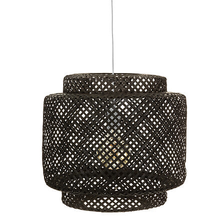 Atmosphera Hanging lamp woven Bamboo - 40 x 38 cm - Black