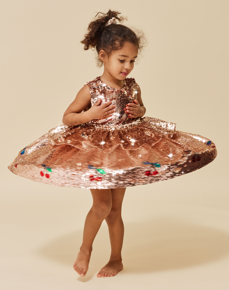 Konges Sløjd Lulu Shimmering dress with sequins - Brazilian Sand