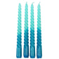 Rex Dip dye spiral candles set of 4 - Blue - Candle