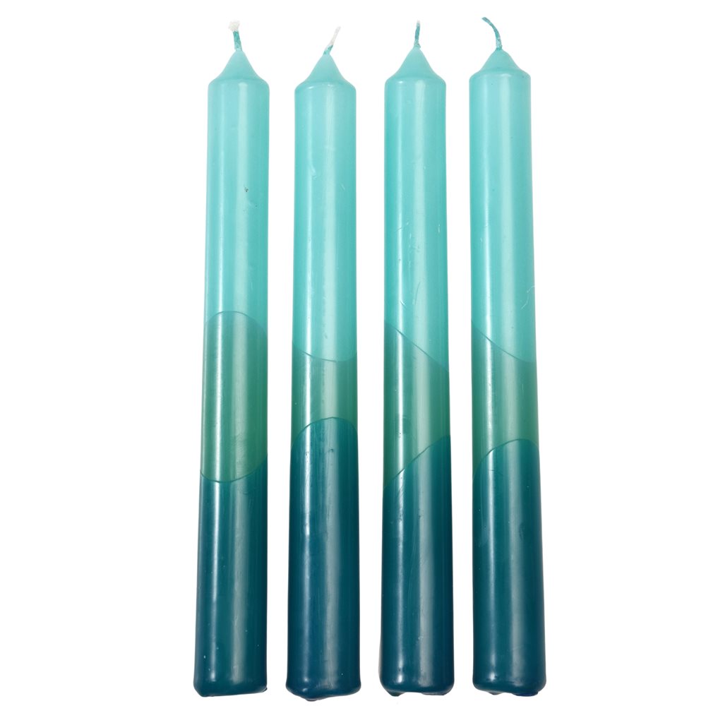 Rex Dip dye kaarsen set van 4 - Blauw - Kaars