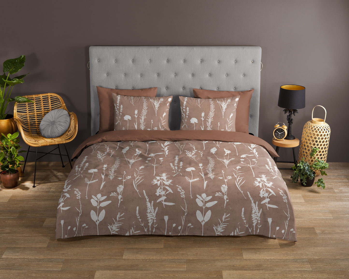 Good Morning Duvet cover Rav Flowers - Cotton - Terracotta