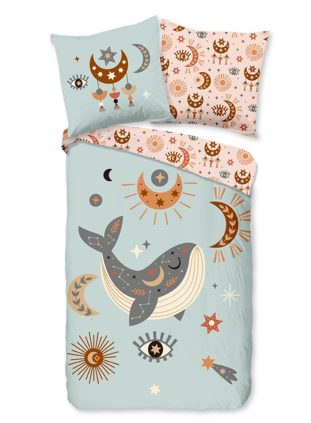 Good Morning Kids Housse de couette Boho Chic - 140x220cm + 60x70cm - Lot de 2 - Beige