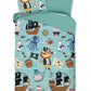 Good Morning Kids Housse de couette Terre et Mer - 140x220cm + 60x70cm - Lot de 2 - Multi