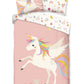 Good Morning Kids Dekbedovertrek Unicorn Love - 140x220cm + 60x70cm - Set van 2 stuks - Roze