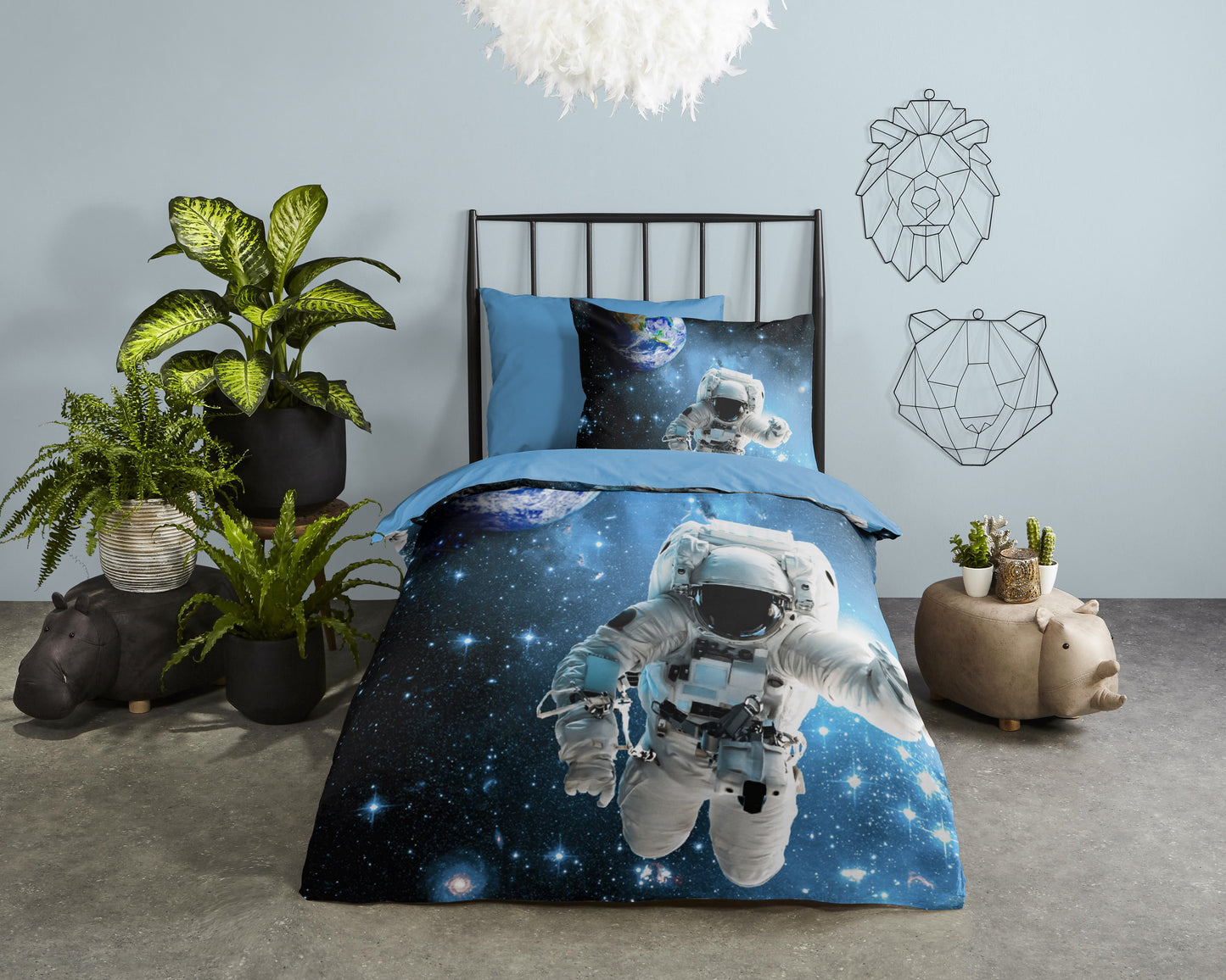 Good Morning Kids Dekbedovertrek Astronaut - 140x220cm + 60x70cm - Katoen - Multi