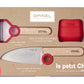 Opinel Le Petit Chef Kinderkeukenset - 3-delig - Kinderkoksmes (11cm), Vingerbeschermer, Dunschiller - Rood