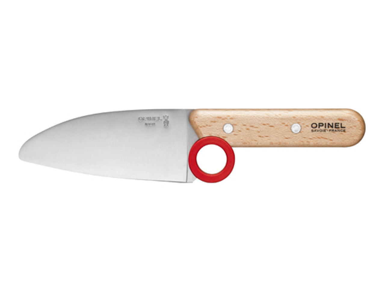 Opinel Le Petit Chef Kinderkeukenset - 3-delig - Kinderkoksmes (11cm), Vingerbeschermer, Dunschiller - Rood