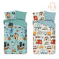 Good Morning Kids Housse de couette Terre et Mer - 140x220cm + 60x70cm - Lot de 2 - Multi