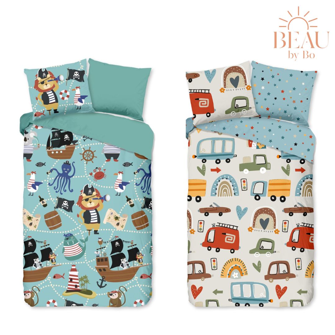 Good Morning Kids Duvet cover Land and Sea - 140x220cm + 60x70cm - Set of 2 - Multi